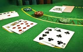 Baccarat card game layout on mobile screen